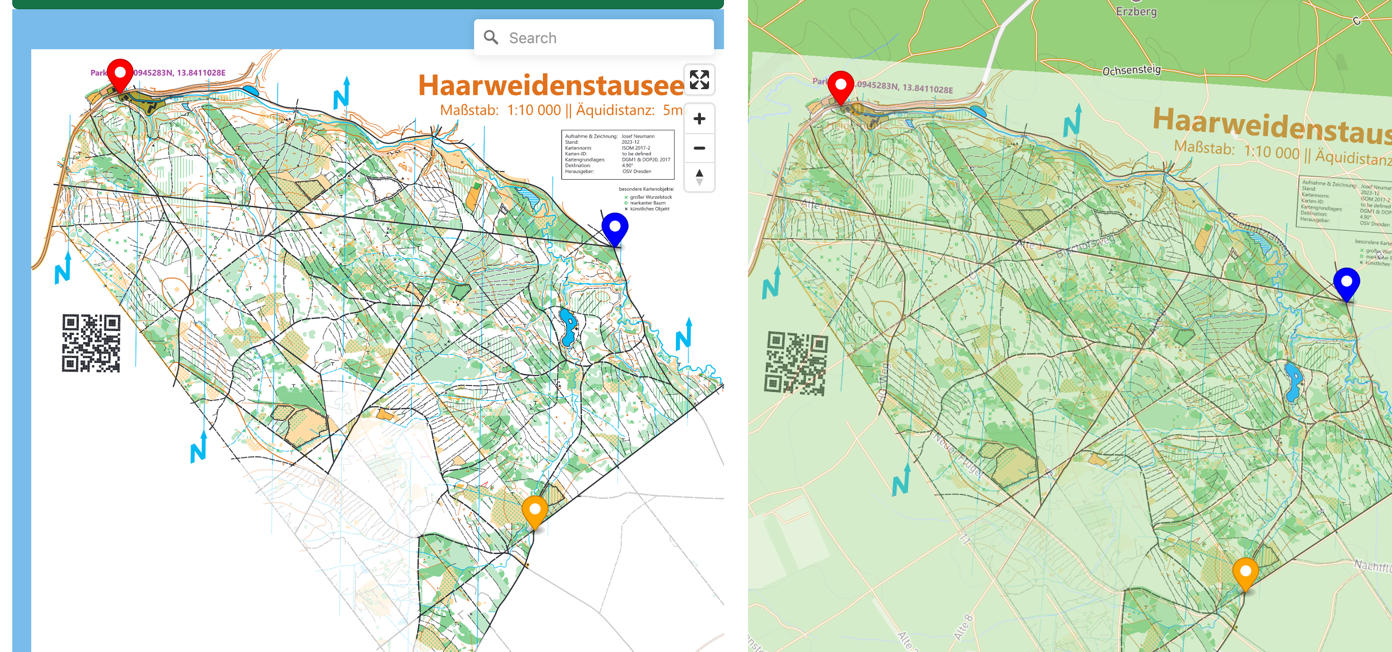 Kartenbild positionieren